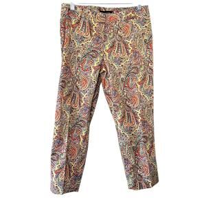 Talbots Signature Multicolor Paisley Signature Ankle Pants - Stretch Women's 4P